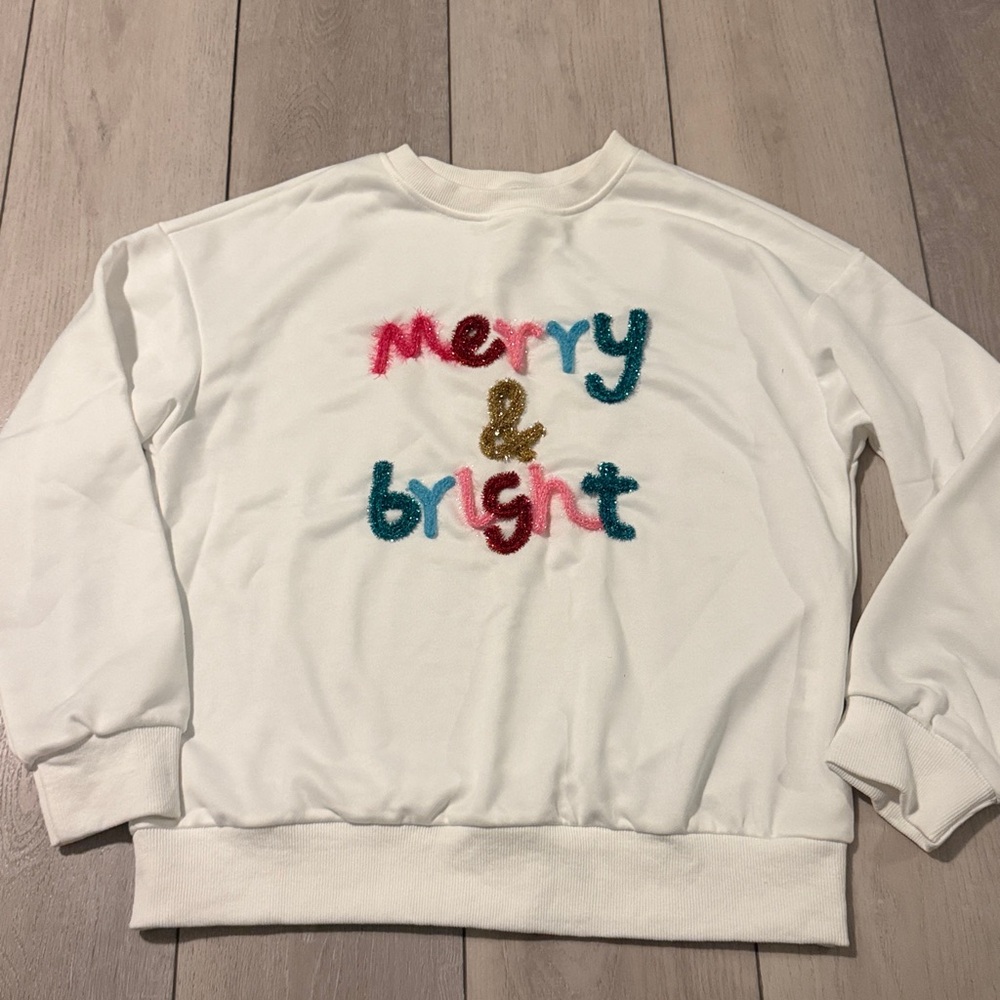 New in Bag White Merry & Bright Sweatshirt Size Small